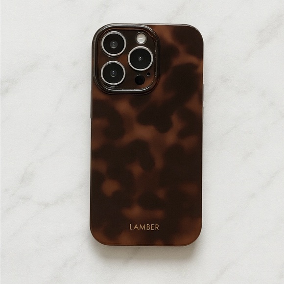 Apple iPhone Case Tortoise Shell Print  Black Case - Picture 5 of 6